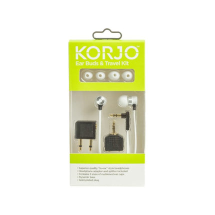 Korjo Ear Buds Travel Kit White