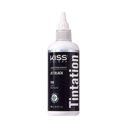 Kiss Tintation Semi-Permanent Hair Color Treatment Jet Black 148 mL - OhYouLuckyDuck.com.au