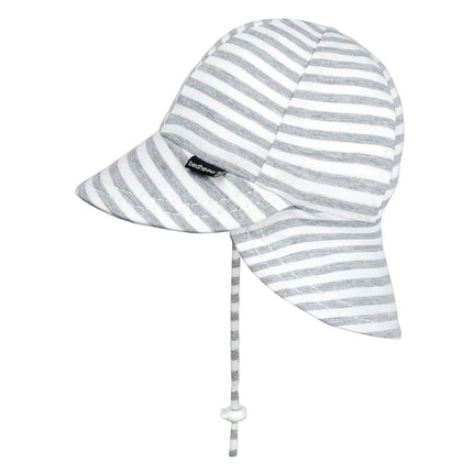 Bedhead Hats Legionnaire Flap Hat for Babies Grey Stripe 42cm 3 to 6 Months XS