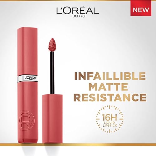 L'Oreal Paris Infallible Matte Resistance Liquid Lipstick, up to 16 Hour Wear, Major Crush 120, 0.17 Fl Oz - OhYouLuckyDuck.com.au