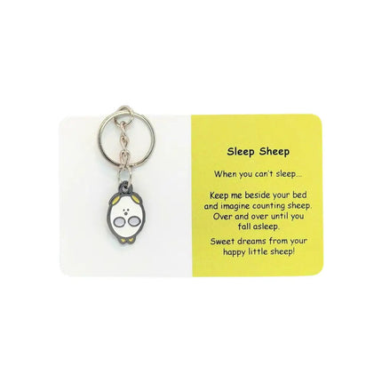 Sleep Sheep Keyring Cute Fluffy Animal Keychain for Bags and Keys