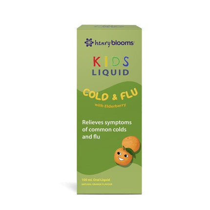Henry Blooms Kids Liquid Cold and Flu with Elderberry 100 ml - OhYouLuckyDuck.com.au