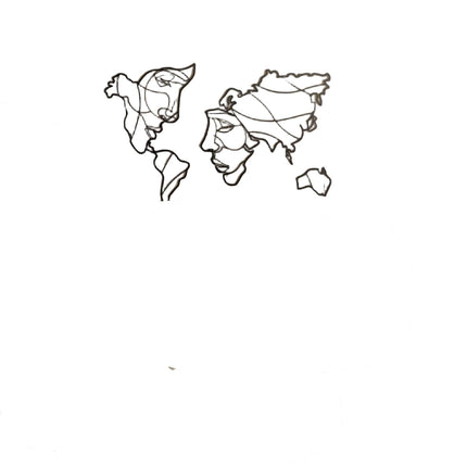 Hoagard Faces of World Map Wall Art 3x51x71CM