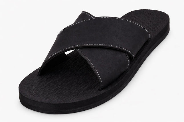 Indosole Men Cross Black Contrast Stitch Size 9