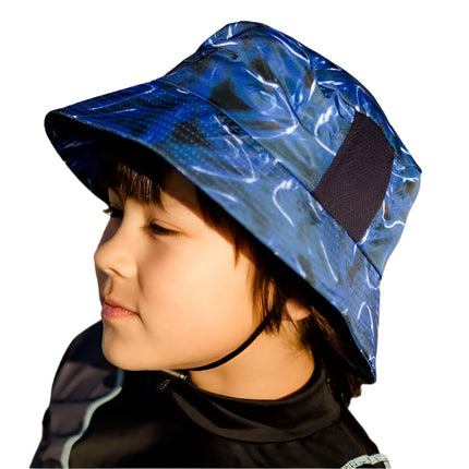 Radicool Microfibre Bucket Hat With Strap Blue Wave