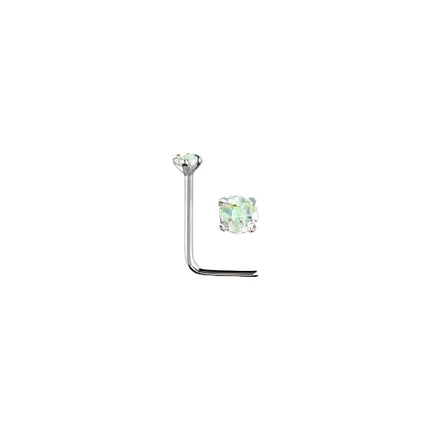 Rossan Bent Post Sterling Silver Jewelled Nose Studs Ns4096 AB