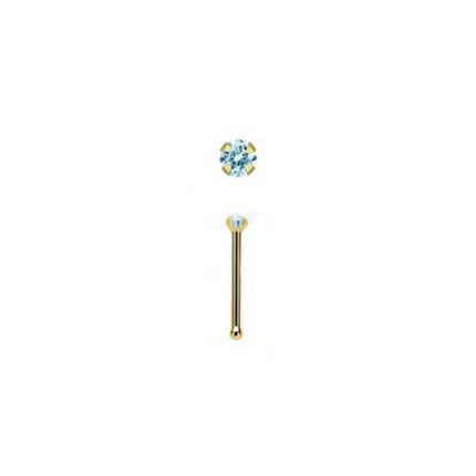 Rossan Nose Bone Gold Jewelled NS5097Round Light Sapphire