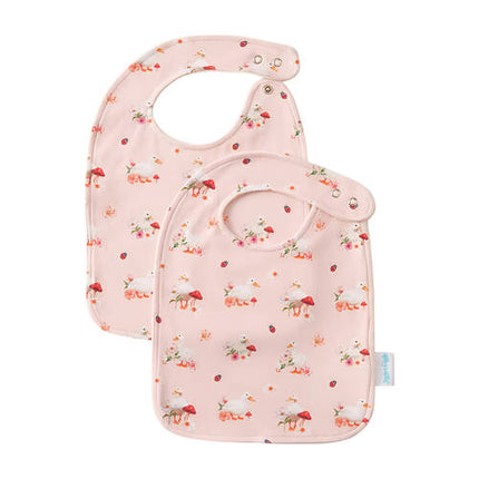Jiggle & Giggle Baby Waddling Around Jersey Bib Cotton Muslin Pink 2 Pieces