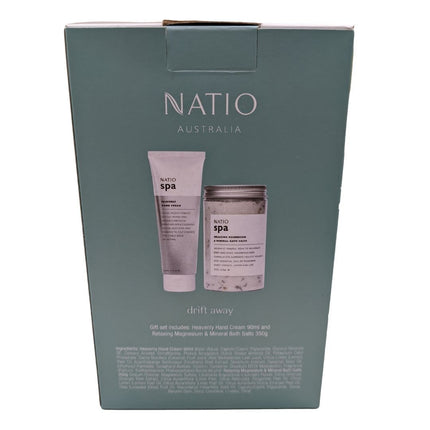 Natio Drift Away Hand Cream and Bath Salt Gift Set