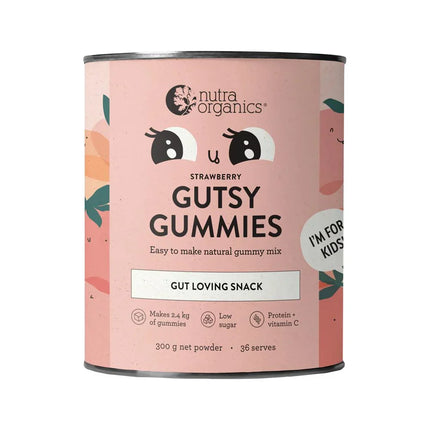Nutra Organics Gutsy Gummies Strawberry for Gut Health 300g