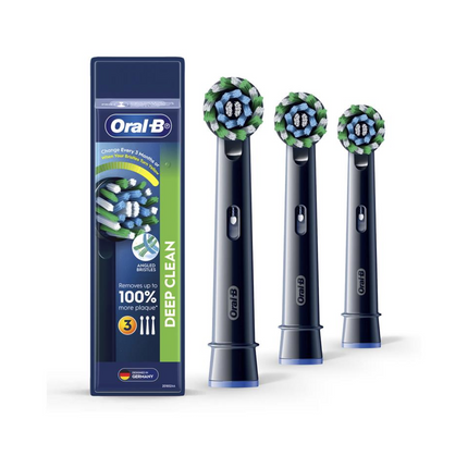 Oral B Toothbrush Refill Cross Action Black 3 pack