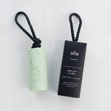 Olieve & Olie Soap On A Rope Peppermint/Coffee 250g