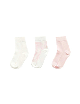 Purebaby Organic Cotton 3 Pack Socks in Pink