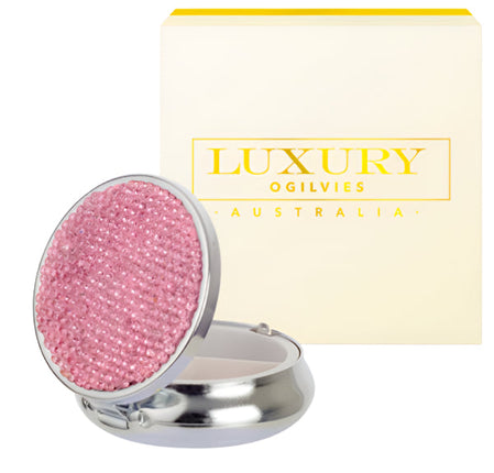 Ogilvies Luxury Pill Box Diamonte Pink