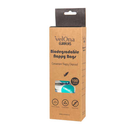 Cuddlies Biodegradable and Compostable Nappy Bags 100 Pack