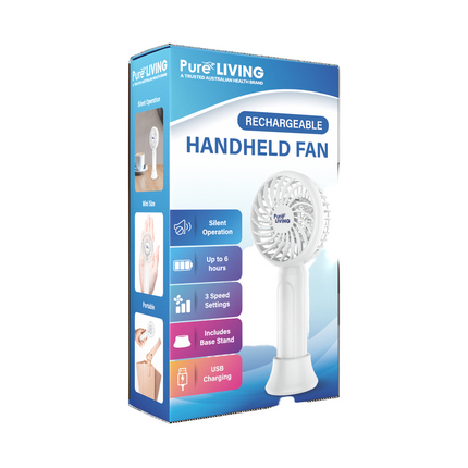 Pure Living Rechargeable Handheld Mini Fan