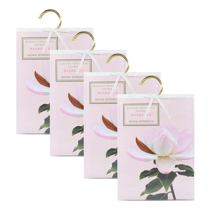 Arome Ambiance Floral Garden Wardrobe Hanging Fragarance Sachet Magnolia Set of 4
