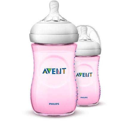 Avent Bottle Natural Pink 260ml 2Pack