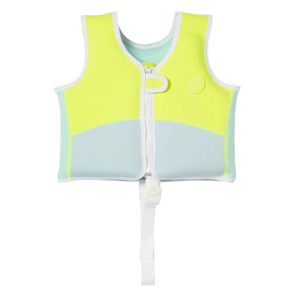 Sunnylife Kids Swim Vest 2-3 - Salty the Shark, Aqua Neon Yellow