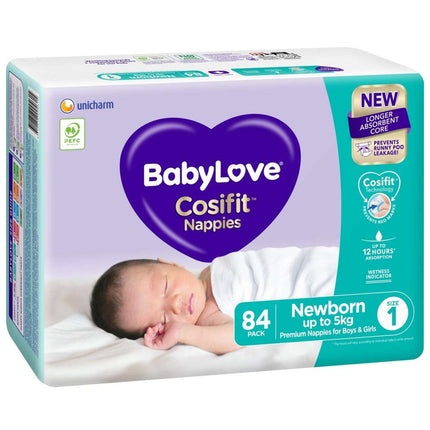 Babylove Cosifit Nappies Size 1 84 Pack