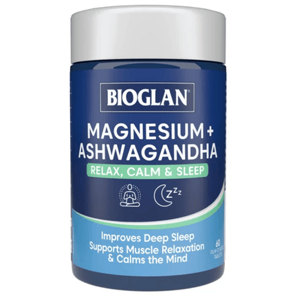 Bioglan Magnesium + Ashwagandha 60 Tablets - OhYouLuckyDuck.com.au