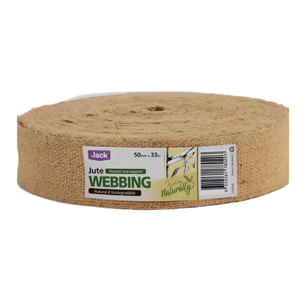 Hessian Jute Tree Webbing - Natural Biodegradeable - 50mm x 33m Roll