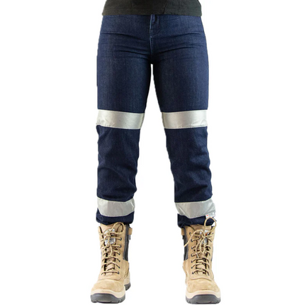Saint Works Womens Hi-Vis Straight Jean Indigo