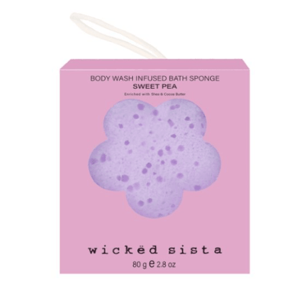 Wicked Sista Body Wash Infused Sponge Sweet Pea - OhYouLuckyDuck.com.au