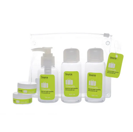 Source Balance Travel Set in Clear Zip Bag