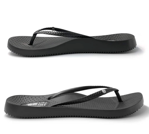 Footlogics Tiki Girl Thong Black Size 11