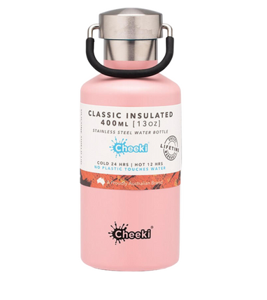 Cheeki Stainless Steel Bottle Insulated Pink 400ML