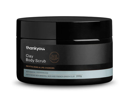 Thankyou Body Scrub Clay Botanical Cedarwood 200g - OhYouLuckyDuck.com.au