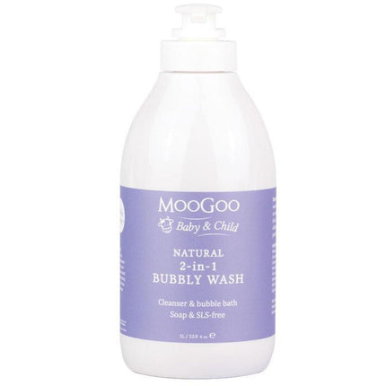 MooGoo Baby Range - 2-in-1 Bubbly Wash 1 Litre - OhYouLuckyDuck.com.au