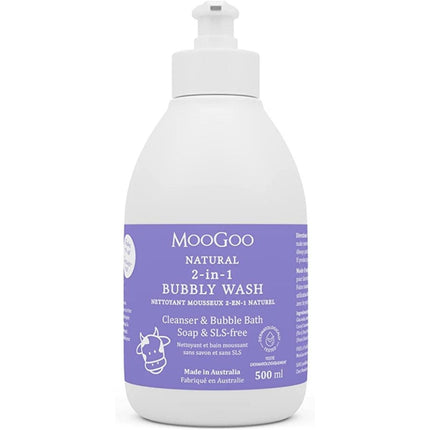 MooGoo Baby Range - 2-in-1 Bubbly Wash 500ml - OhYouLuckyDuck.com.au