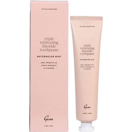 Gem Toothpaste Triple Whitening Fluoride Watermelon Mint 100g
