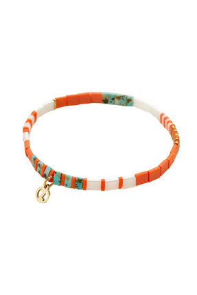 Zafino Tile Bracelet with Coral