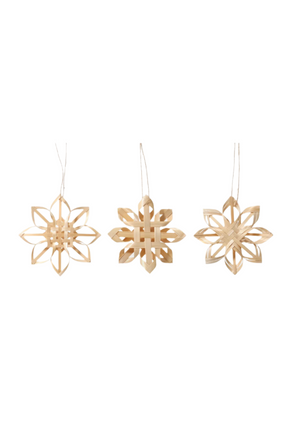 Robert Gordon Woven Snowflake Decorations Set Of 3 12CM