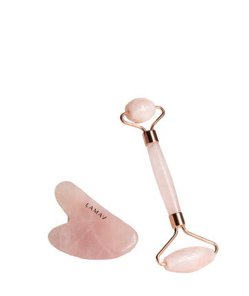 La Mav Quartz Gua Sha And Roller Set