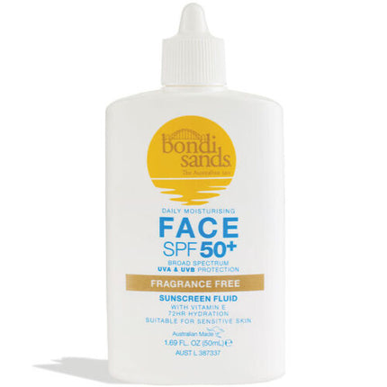 Bondi Sands Daily Moisturising Face SPF 50 Plus Fragrance Free Sunscreen Fluid 50ml - OhYouLuckyDuck.com.au