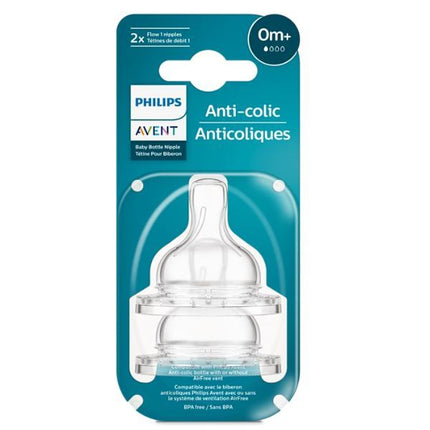 Avent Anti-Colic Teats 2 Pack 0 Months+ Flow