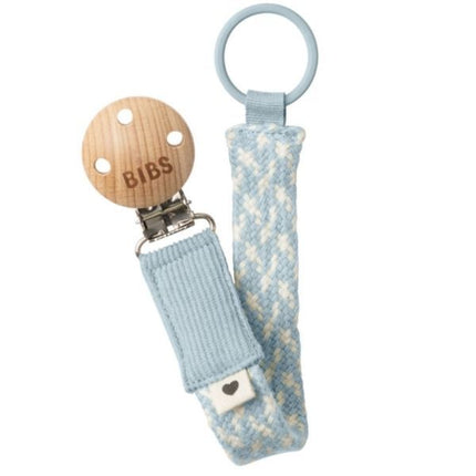 Bibs Pacifier Clip Blue/Ivory