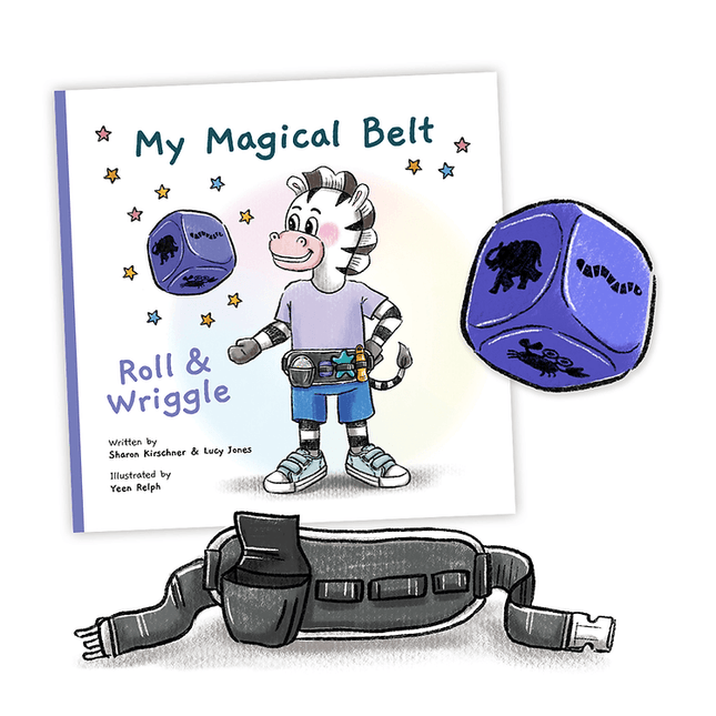 My Magical Belt Roll & Wriggle Book, Movement Dice and Belt - OhYouLuckyDuck.com.au