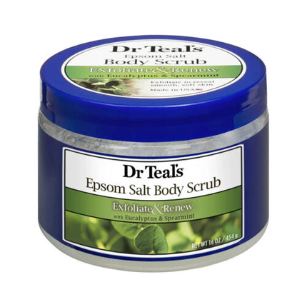 Dr Teal's Exfoliate & Renew Eucalyptus & Spearmint Epsom Salt Body Scrub - 454g - OhYouLuckyDuck.com.au