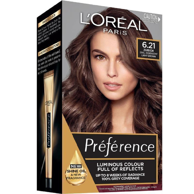 L'Oreal Paris Preference Permanent Hair Colour - 6.21 Zurich - OhYouLuckyDuck.com.au