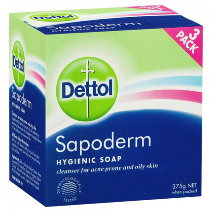Dettol Sapoderm Hygienic Soap 125g 3 Pack - OhYouLuckyDuck.com.au
