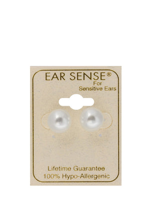 Ear Sense Pearl Stud Earrings for Sensitive Ears 10 mm