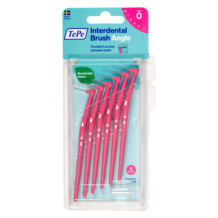 TePe Interdental Brush Angle 0.4mm Pink 6 Pieces