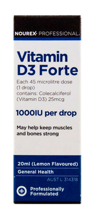 Nourex Professional Vitamin D3 Forte 1000Iu 20Ml - OhYouLuckyDuck.com.au