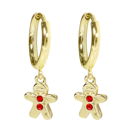 Wicked Sista Gingerbread Man Huggie Hoops Gold