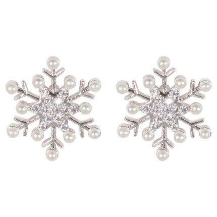Wicked Sista Frosted Crystal Studs Silver 1 Pair